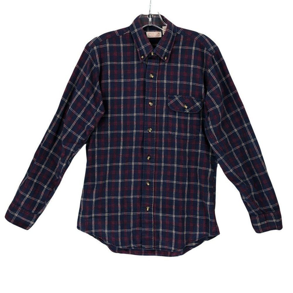 Oakbrook Shirt Adult Small Purple Plaid Flannel Button Up Long Sleeve Casual Men